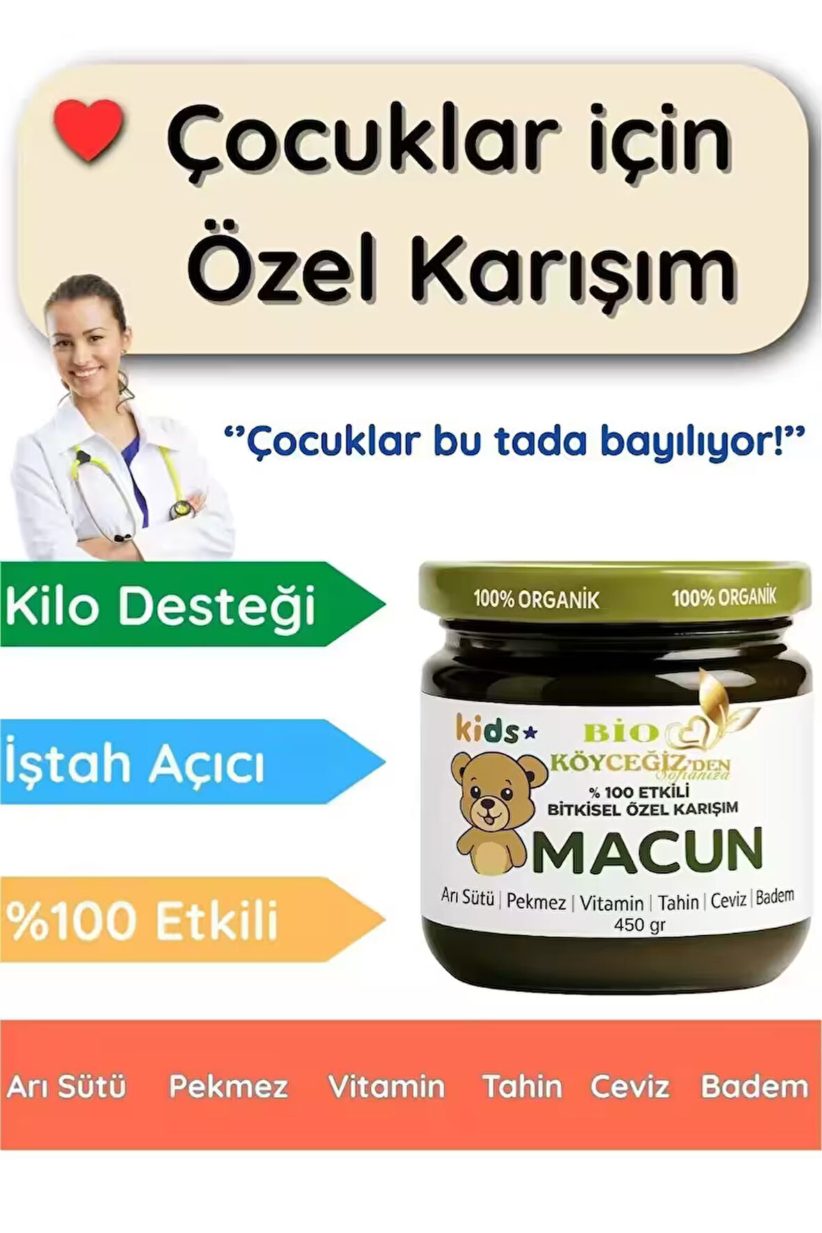 450 gr Çocuklar Için Doğal Kilo aldırıcı - iştah Açıcı & Karışım – Kuruyemişli