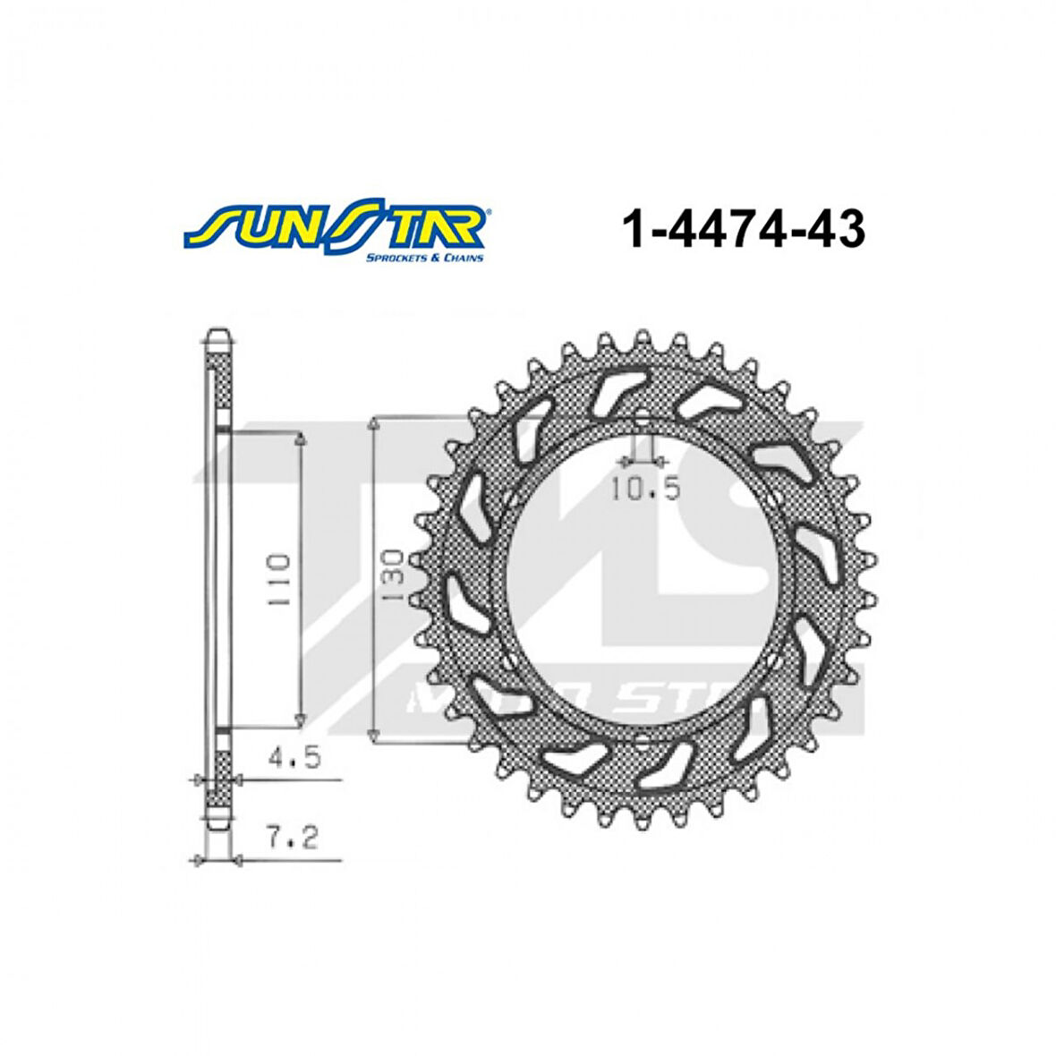 Sunstar Arka Dişli 43t Yamaha Mt-07 2014-2019