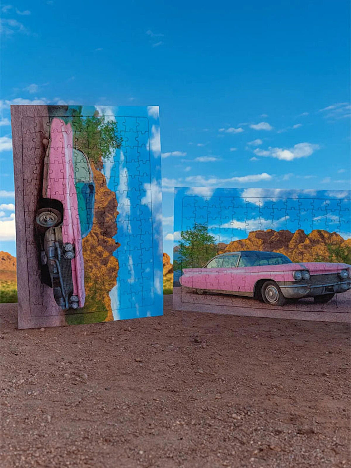 Nostaljik Araba Desenli 99 Parça A4 Ayaklı Puzzle