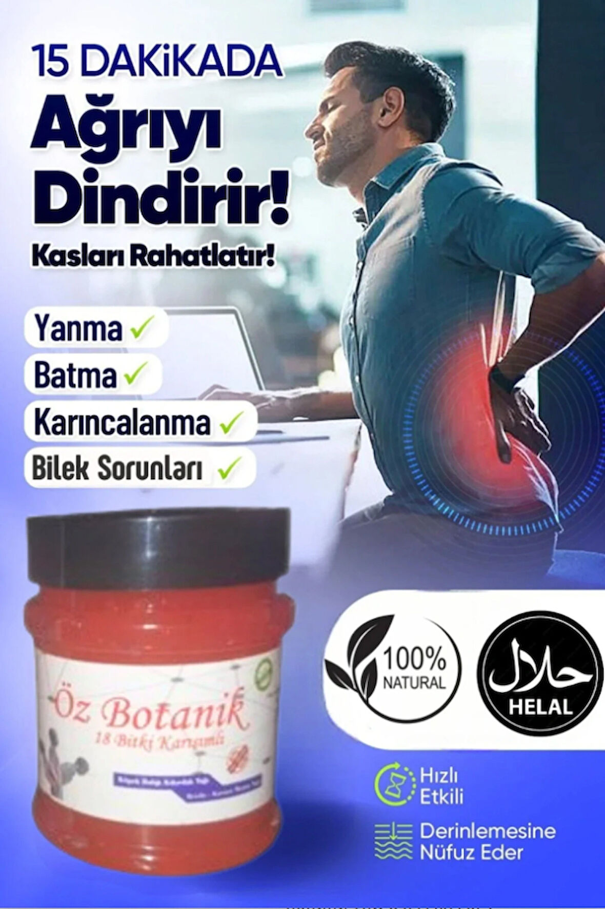 Öz Botanik 18 Bitki Yağlı Rahatlatıcı Masaj Jeli Doğal Yağlar 200 ML