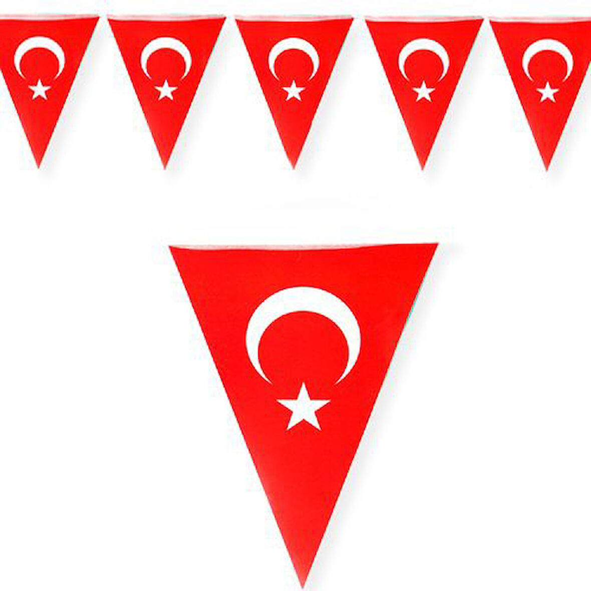 Türk Bayrağı Ay Yıldız Üçgen ipli Flama Bayrak-1 Adet