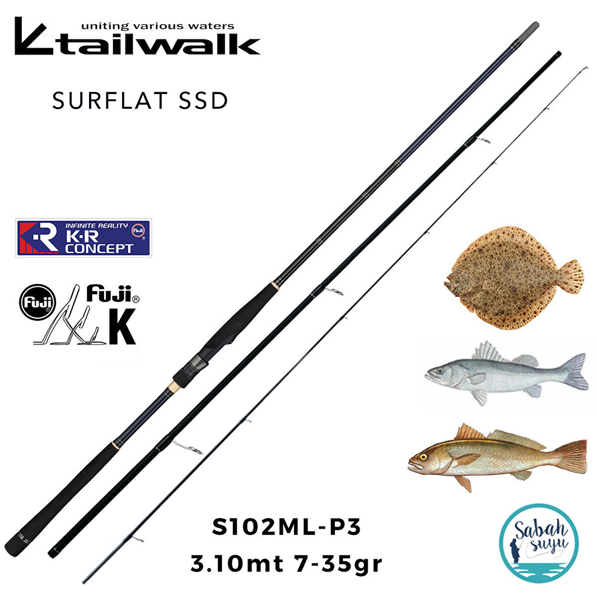 Tailwalk Surflat SSD S102ML-P3 3.10mt 7-35gr (3P) Spin Kamış