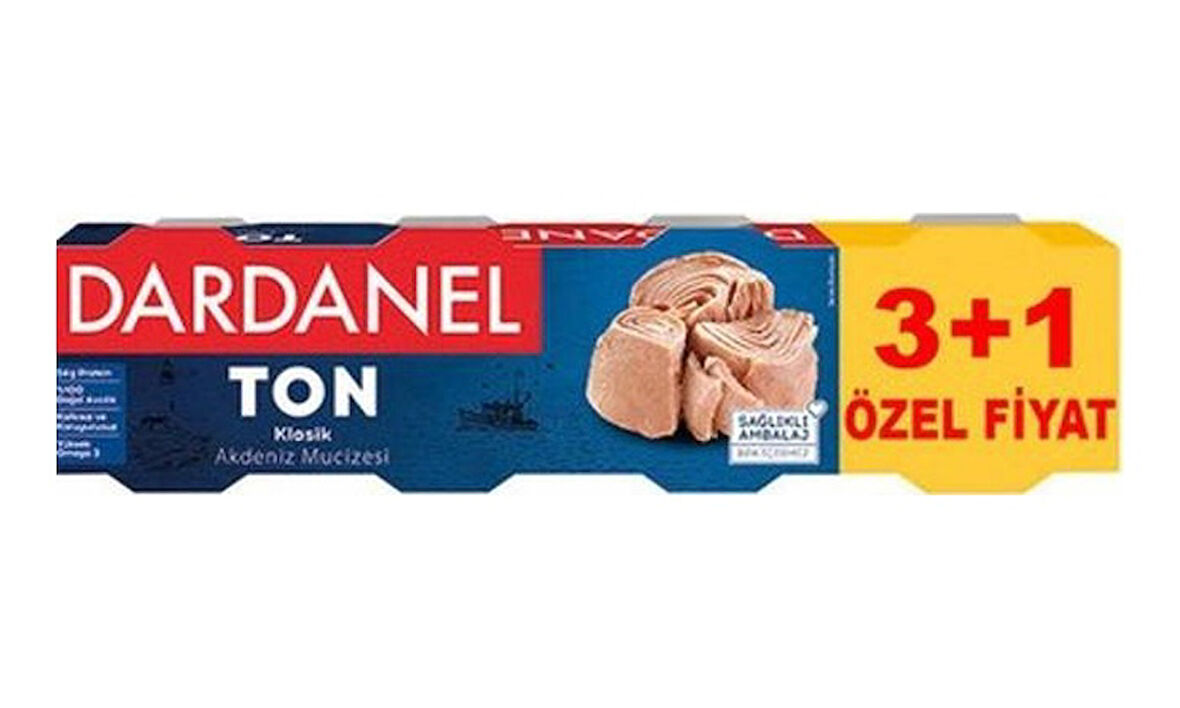 Dardanel Klasik Akdeniz Mucizesi Ton Balığı 3+1 4 x 75 G