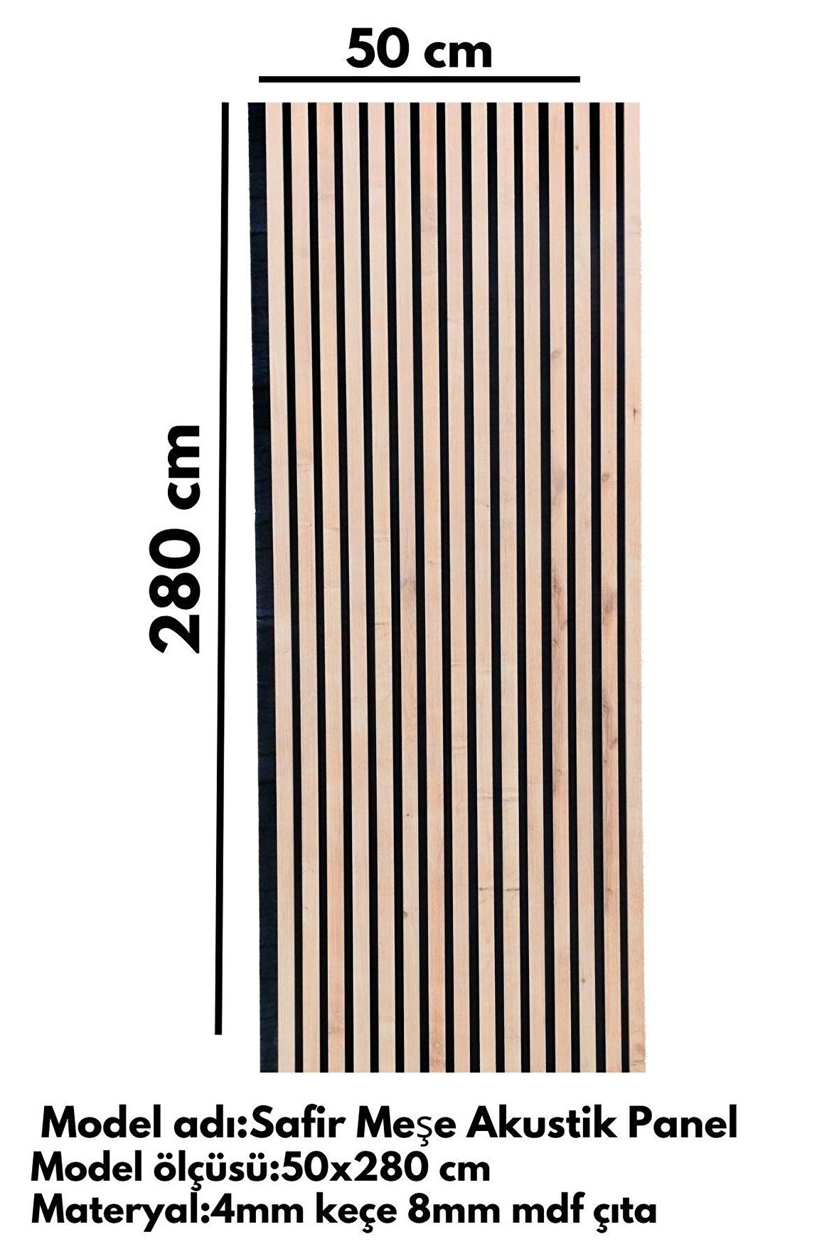 Mdf Ahşap Akustik Duvar Paneli 50x280 Cm ( Safir Meşe)