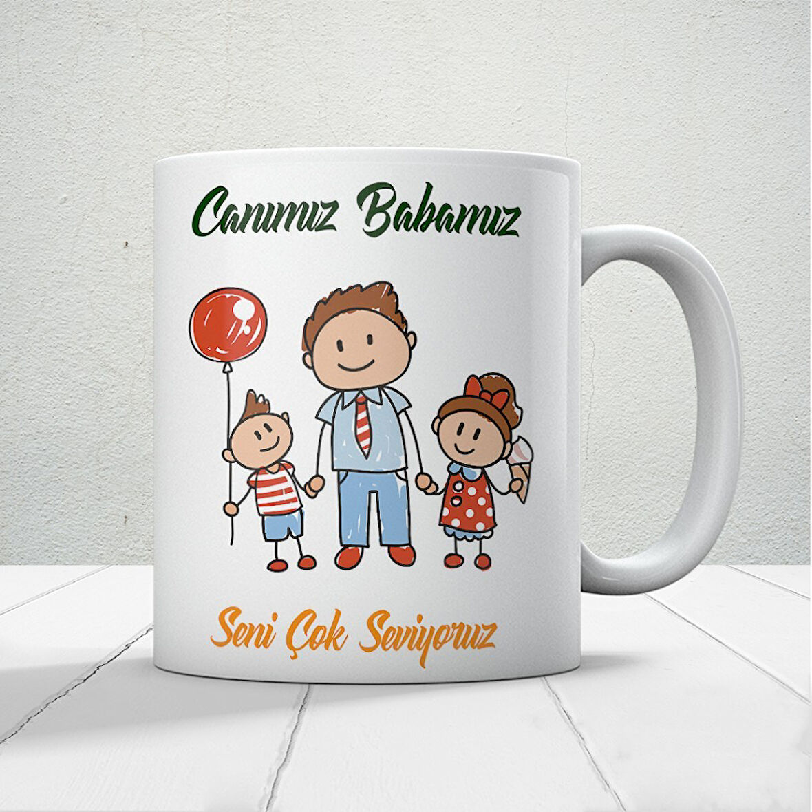 Canımız Babamız Baskılı Babalar Günü Kupa Bardak Kahve Kupa Bardak