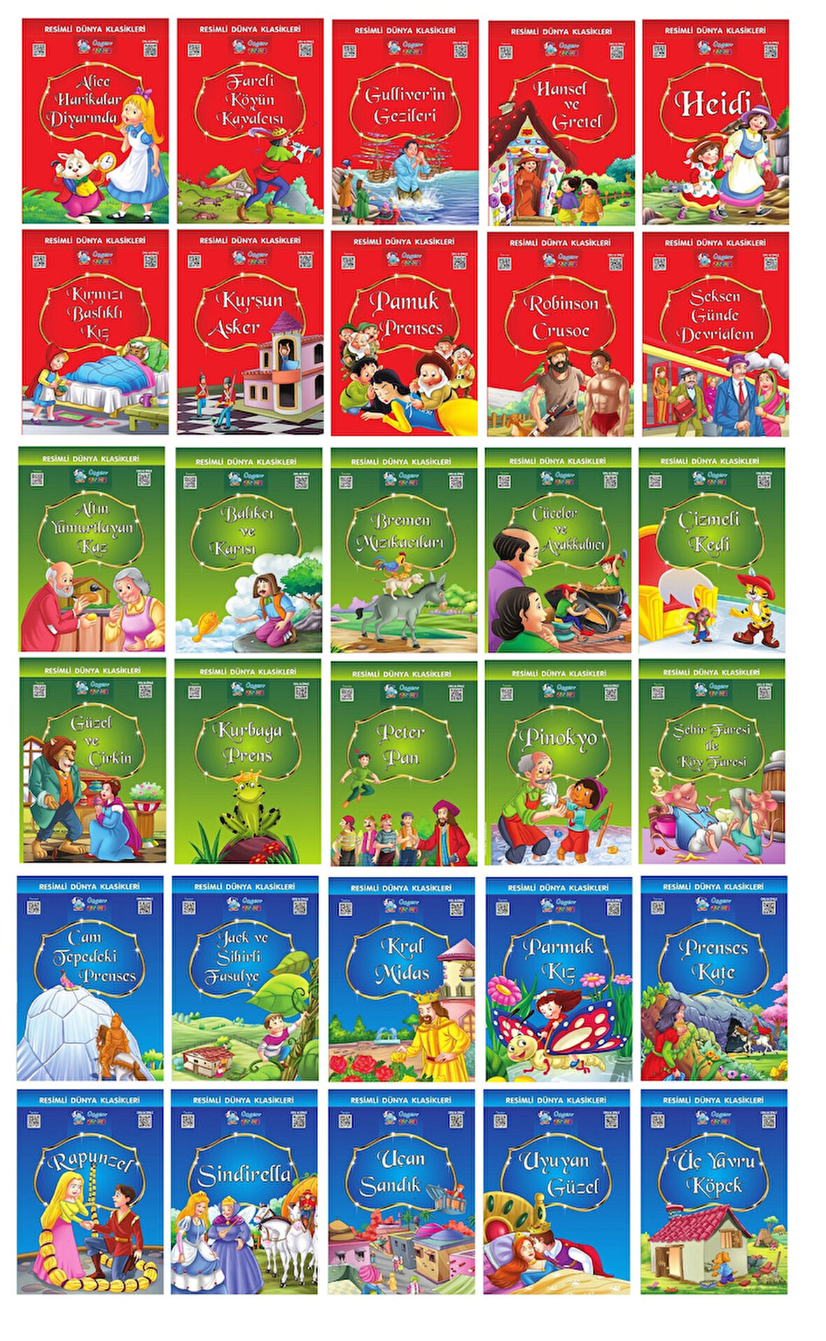 1.ve 2.Sınıflar İçin Resimli Dünya Klasikleri 1-2-3 (30 Kitap)+ Kitap Okuma Not Defteri