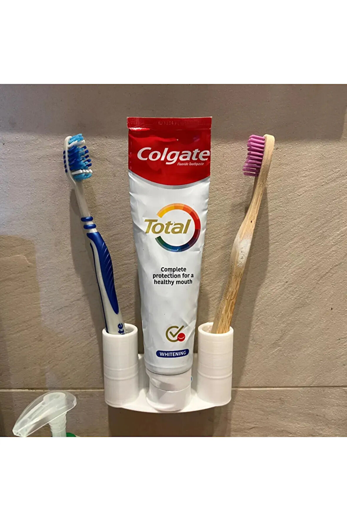 Diş Fırçası Tutucu Çift Taraflı Bantlı - Estetik ve Fonksiyonel Banyo Aksesuarı