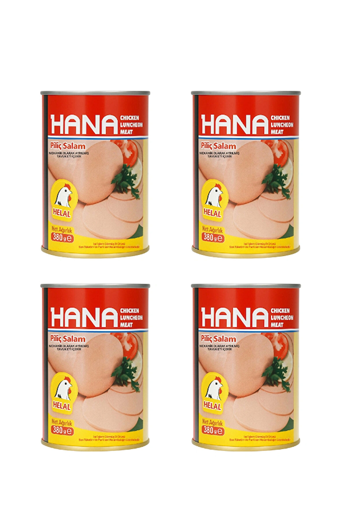 Hana Konserve Piliç Salam 380 g x4 Adet