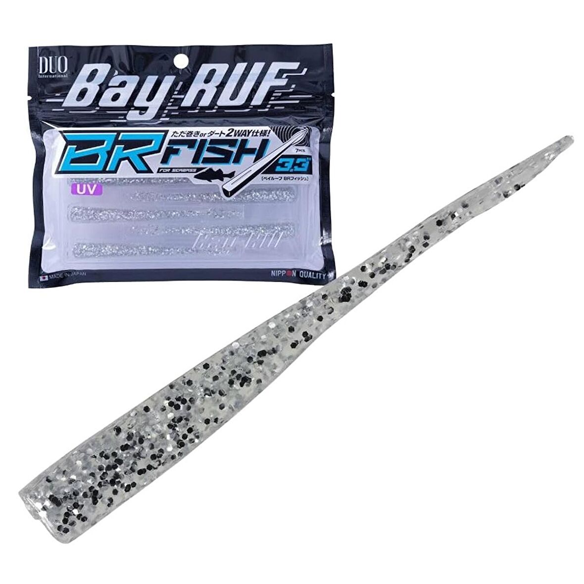 Duo Bay Ruf BR Fish 3.3 Silikon Kuyruk 8.3 cm S035 UV Silver (7 Adet)