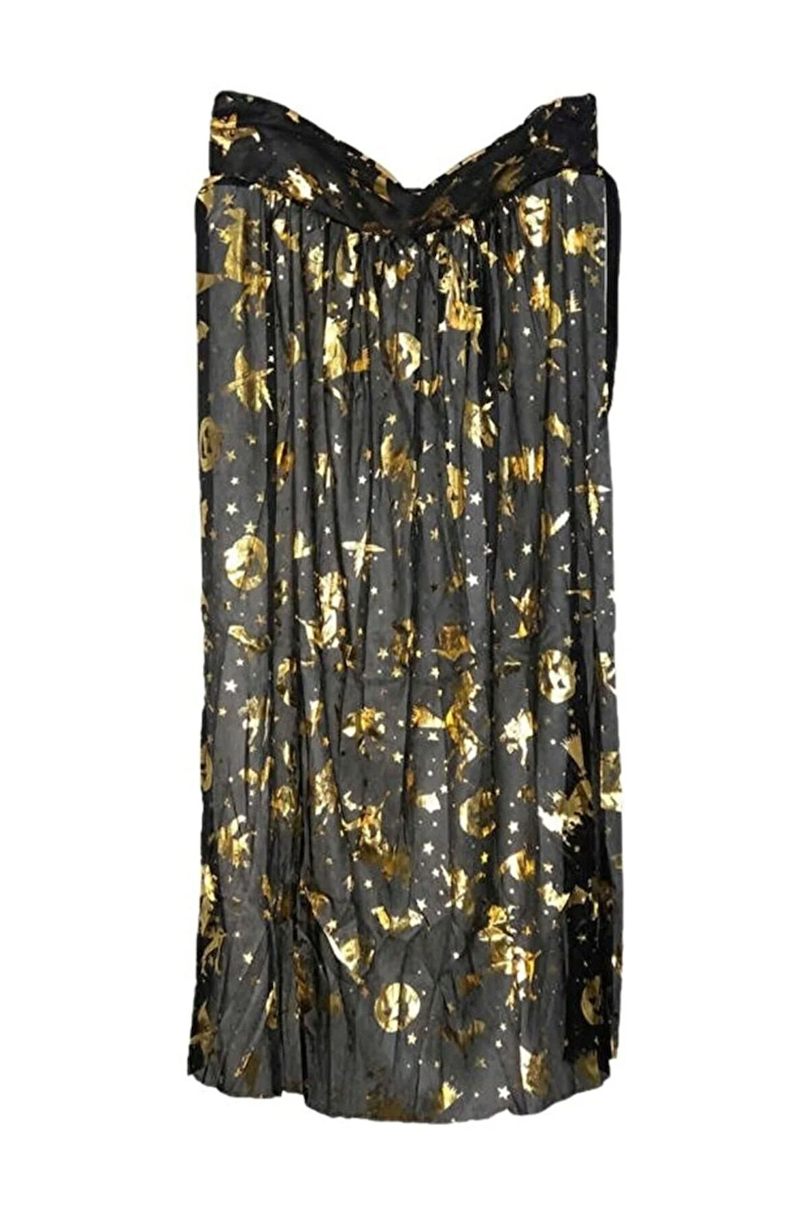 HALLOWEEN DESENLİ PELERİN SİYAH