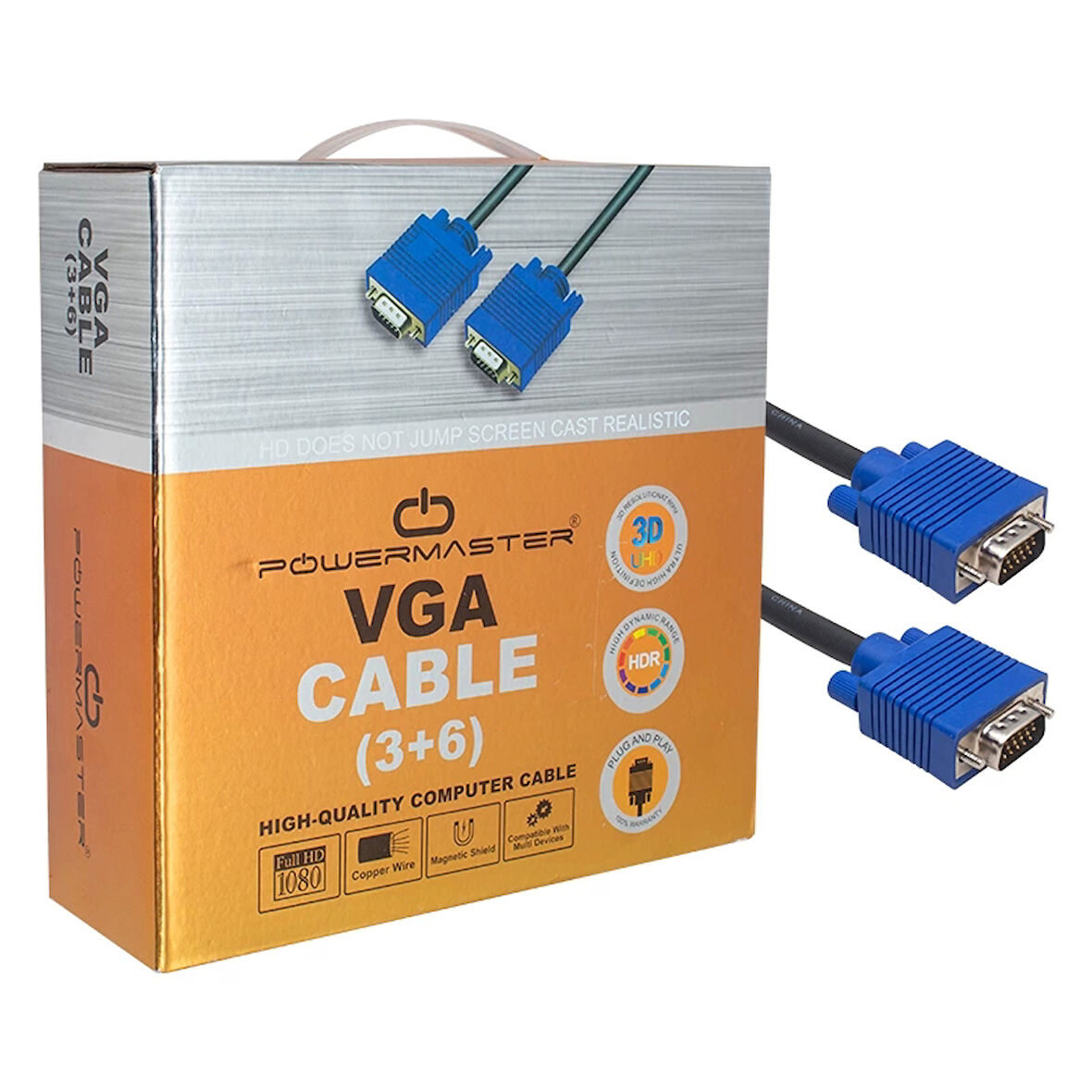 VGA KABLO 15 PİN 3+6 ERKEK/ERKEK 20 METRE KUTULU (4533)