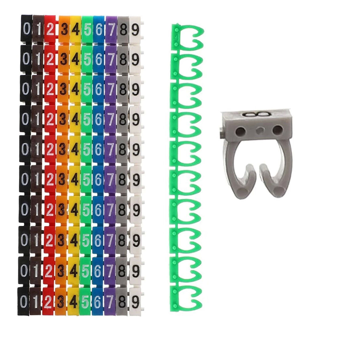 0-9 DİJİTAL KODLU RENKLİ KABLO İŞARETLEYİCİ 2,5MM (4533)