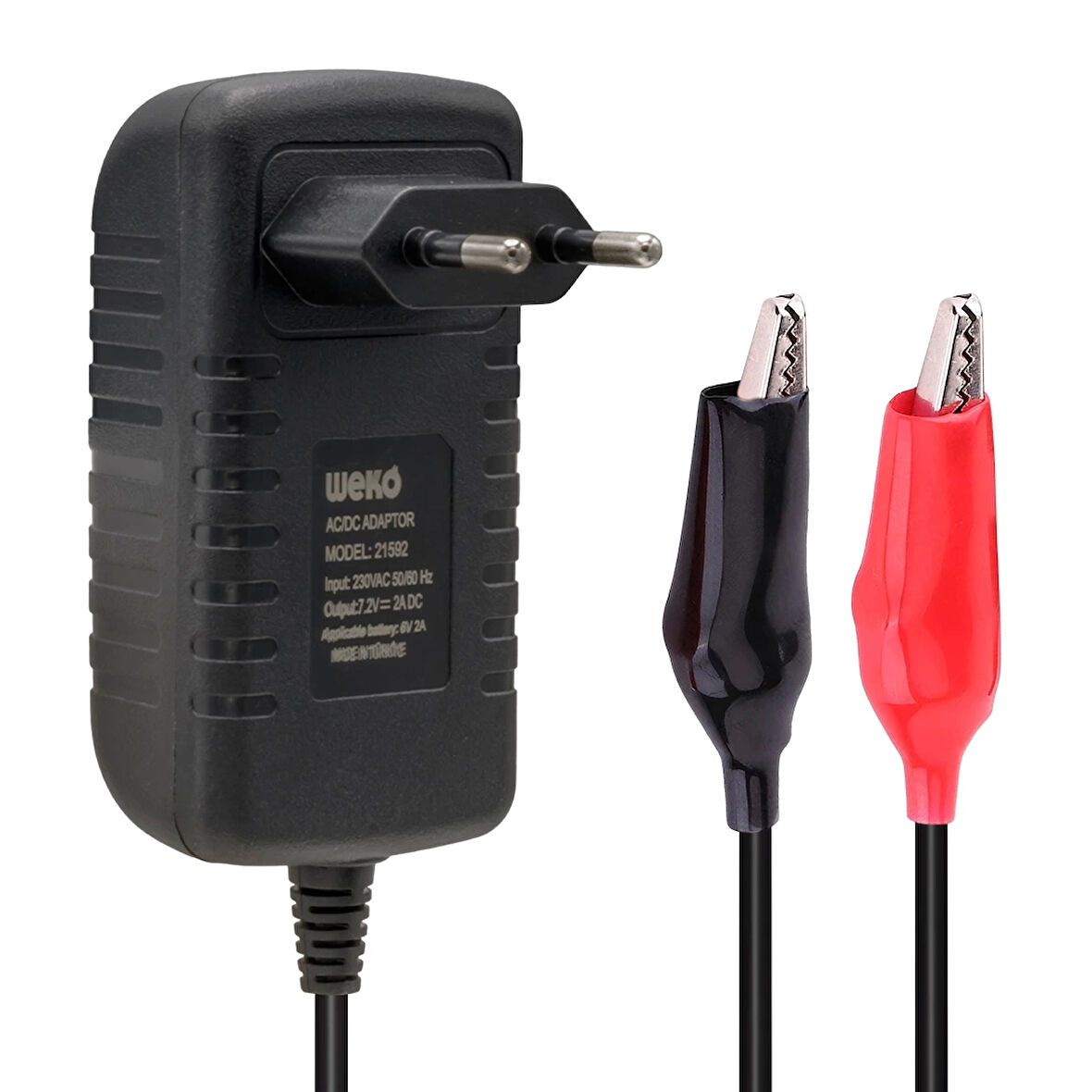 7.2 VOLT - 2 AMPER KROKODİL UÇLU PRİZ TİP LEDLİ YERLİ ÜRETİM AKÜ ŞARJ CİHAZI (OUT:6V2A) (4533)