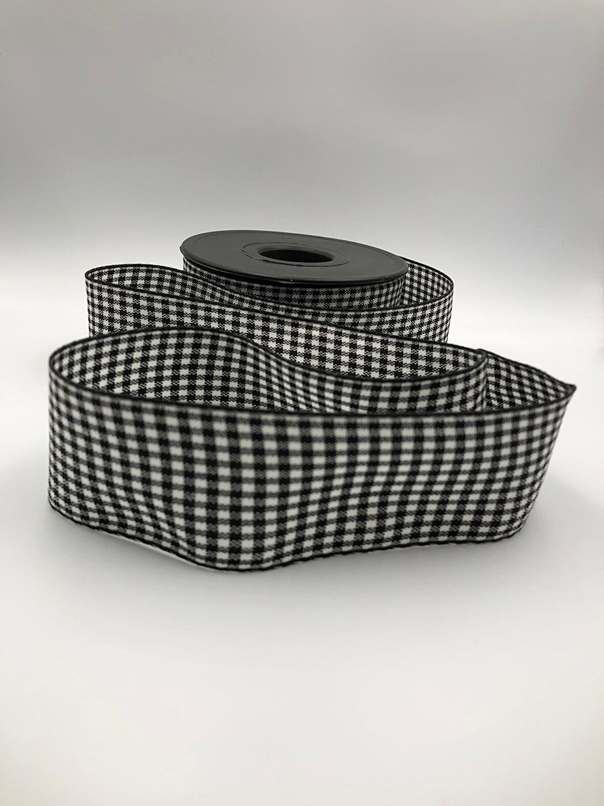 5 Metre Ekose kurdele Dama desen ( 4 cm genişlik ) Yılbaşı Kurdele, Süsleme Dekoratif Hediye Paketi