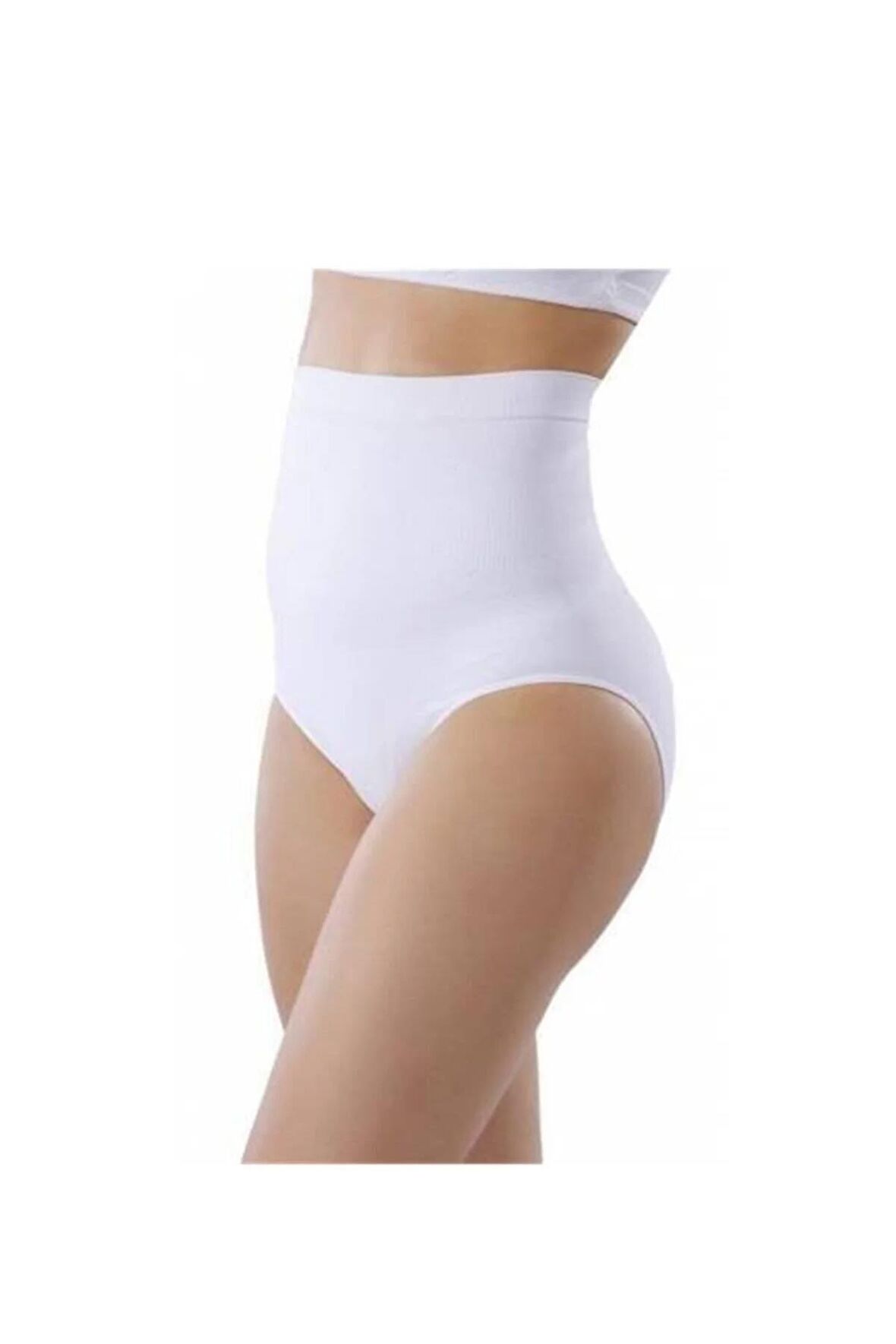 Kadın Beyaz Korseli Yüksek Bel Külot 1008