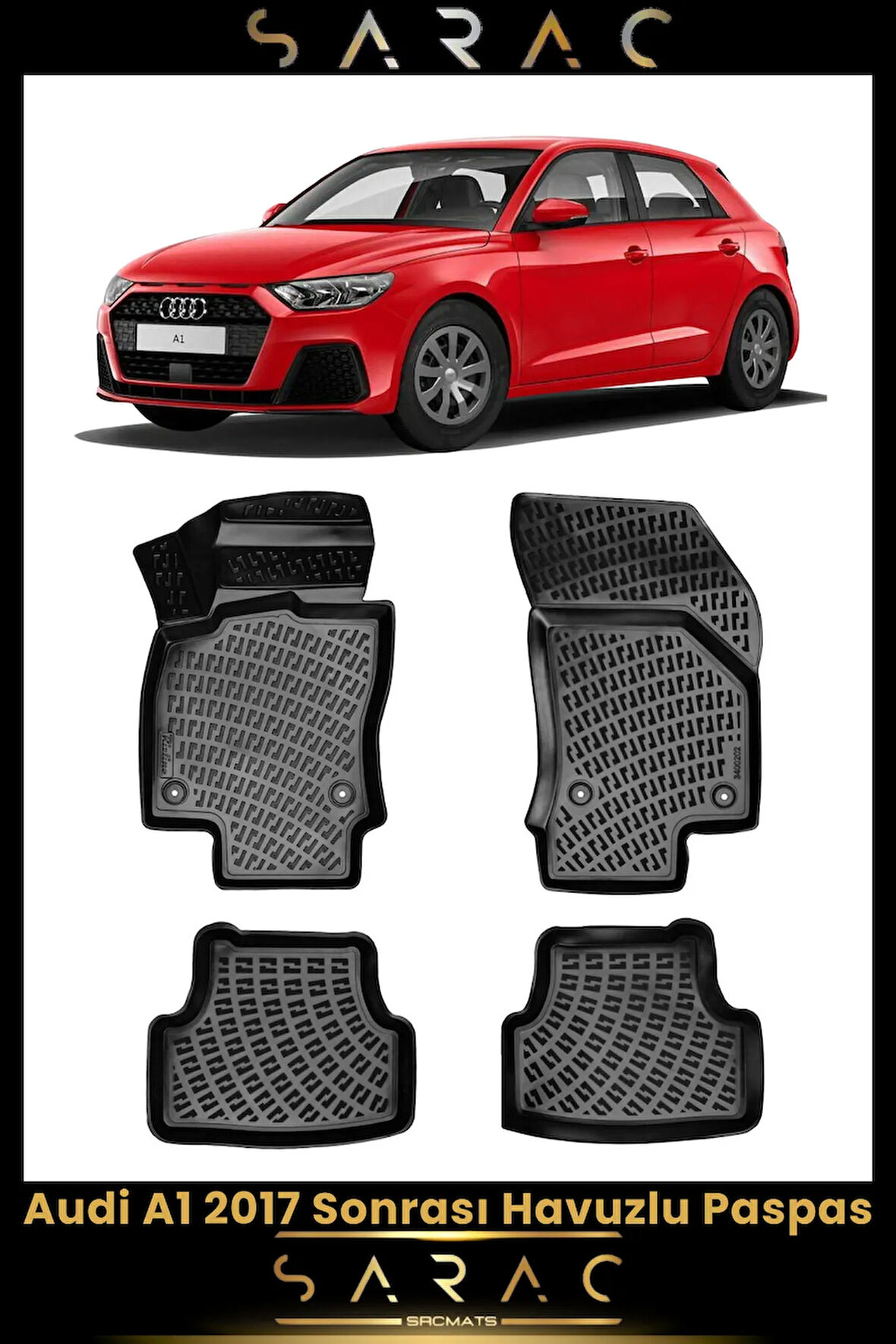 Audi A1 2024 Model Araca Özel 3d Havuzlu Paspas