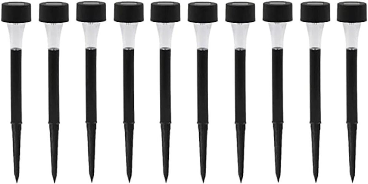 Güneş Enerjili Bahçe Lambası Plastik Saplama 10lu Set