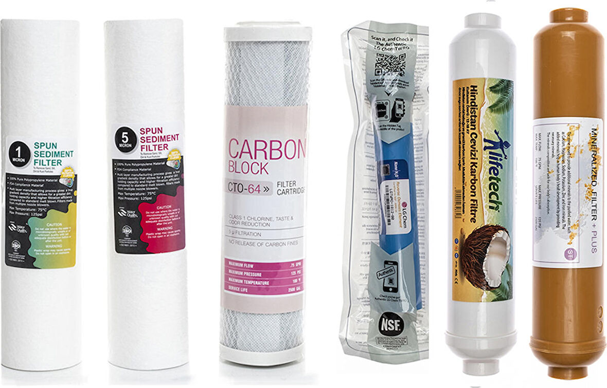 Sulook Açık Kasa Su Arıtma Cihazlarına Uyumlu 6'lı Filtre Seti Lg Membranlı