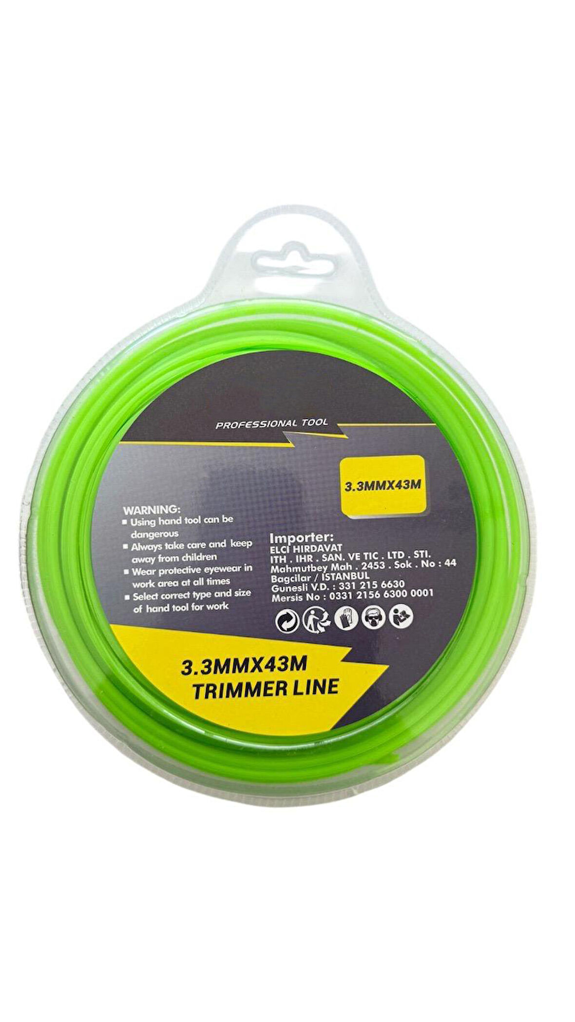 PRO Tırpan Misinası Motorlu Tırpan Yuvarlak Misina 3.3 mm 43 Metre Çim Ot Biçme Teli