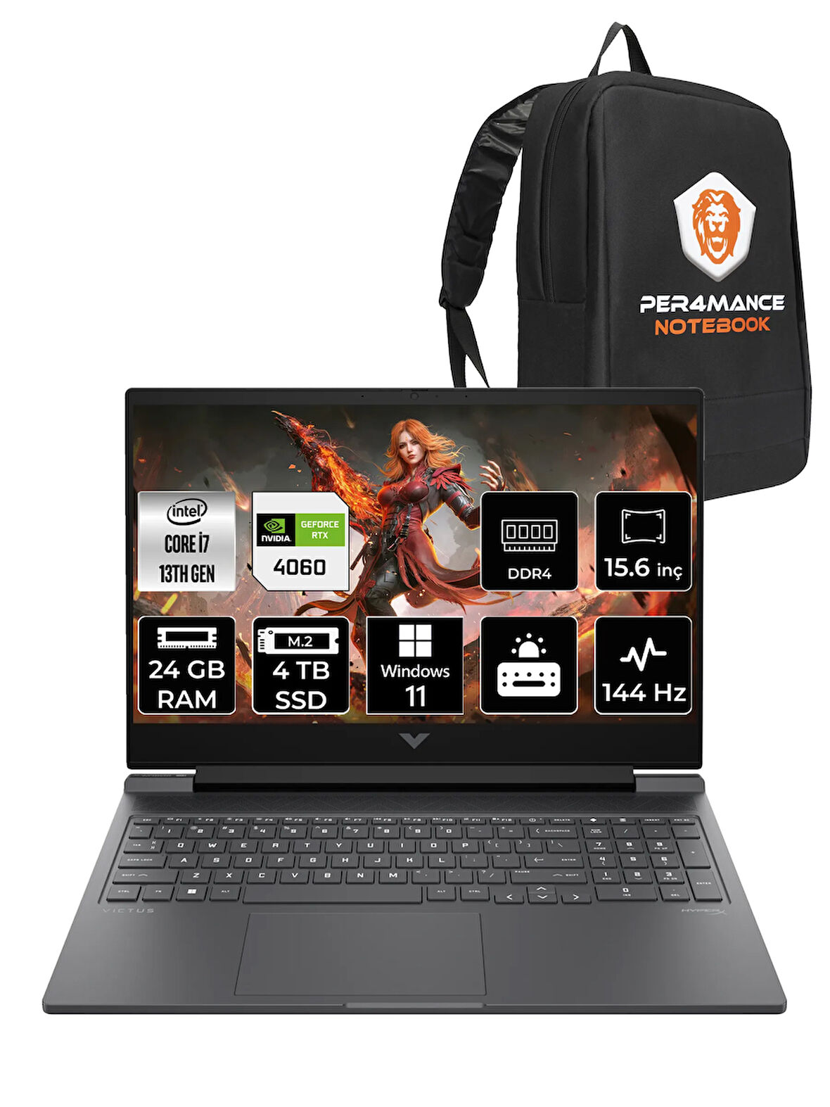 HP Victus 15 i7-13620H 24GB RAM 4TB SSD RTX4060/8GB 144Hz 15.6'' FHD W11H Gaming Laptop & PER4