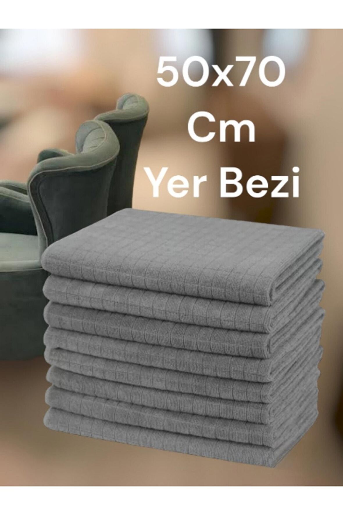 ( 1 Adet ) Ultra Lüx Kalın Dokulu Mikrofiber Yer Temizlik Bezi 50:70