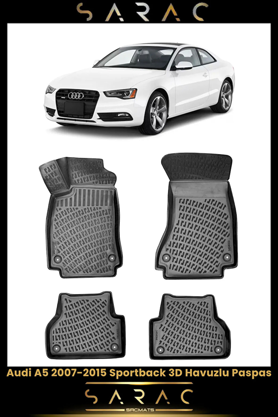 Audi A5 2010 Model Araca Özel 3d Havuzlu Paspas