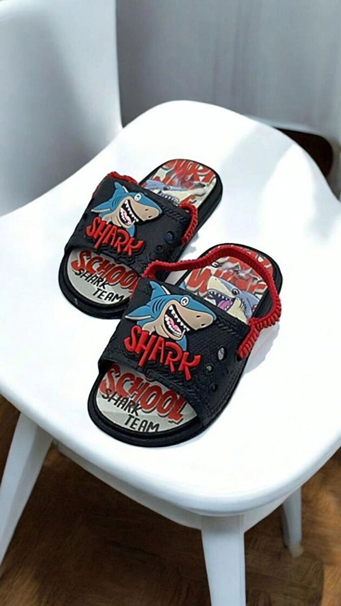 Shark Baskılı Erkek Bebek Sandalet Terlik