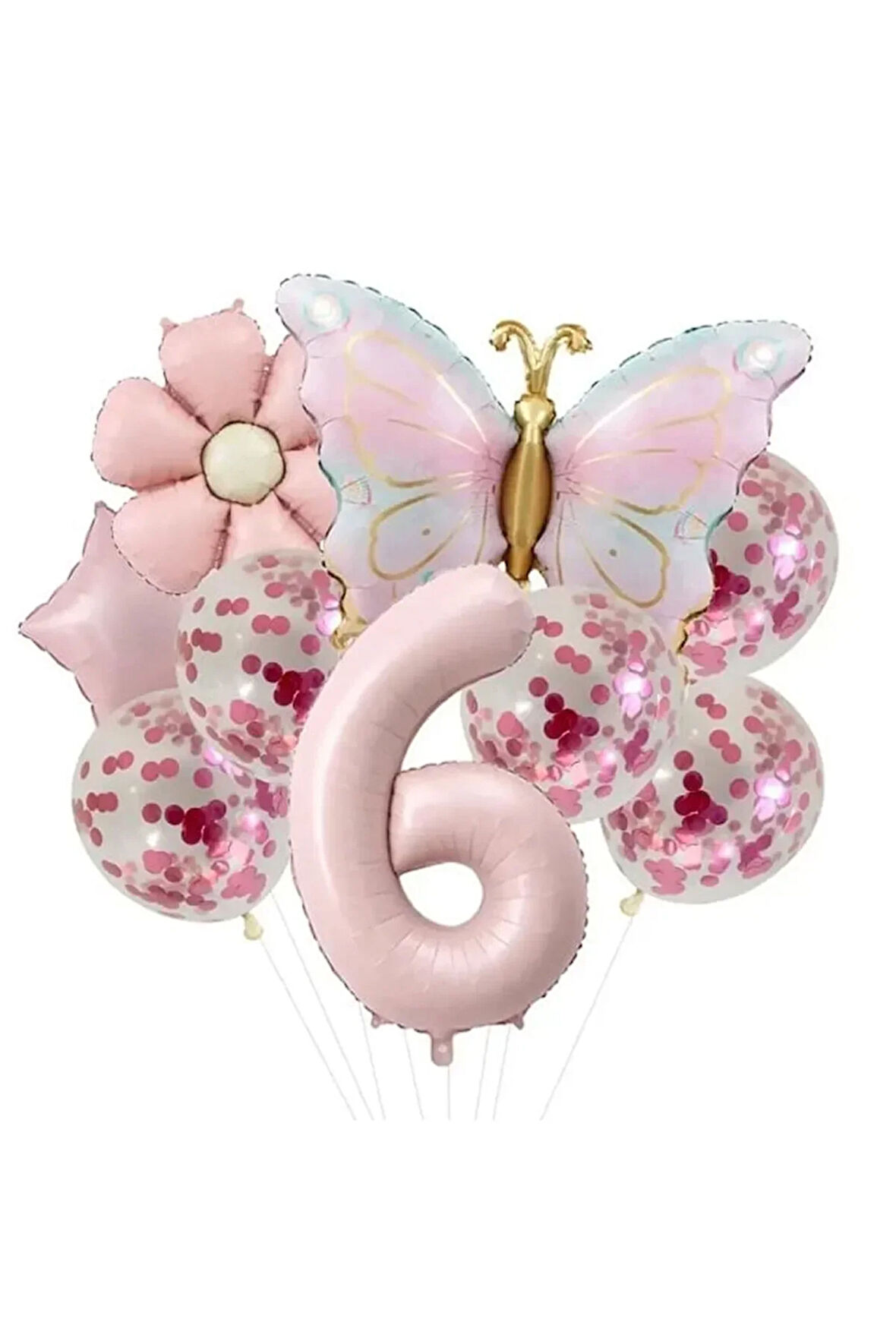 KELEBEK PAPATYA FOLYOLU YAŞ BALON SETİ