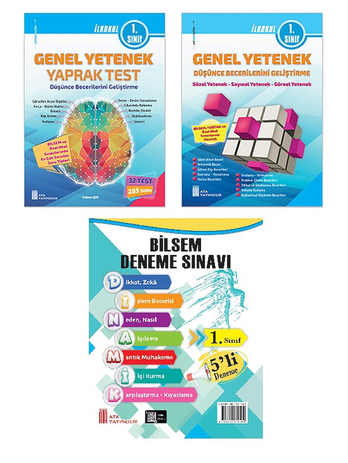 Ata 1.Sınıf Bilsem Sınavlarına Hazırlık Kitabı+5 li Deneme Sınavı