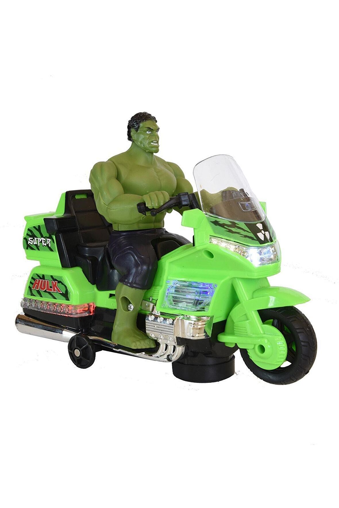 Motorsikletli Hulk Işıklı Sesli Hareketli OYUNCAK HULK FİGÜR DEVADAM MOTORSİKLETLİ HULK