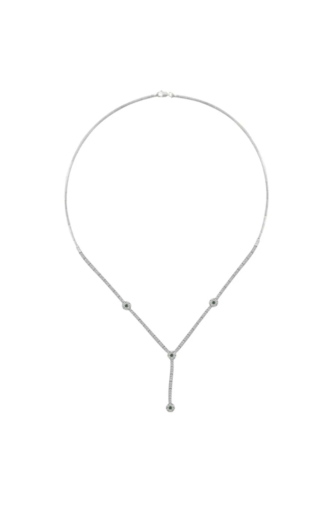 Venüs Kadın Zümrüt Taşlı Gümüş Su Yolu Set - Kolye, Bileklik, Küpe, Yüzük