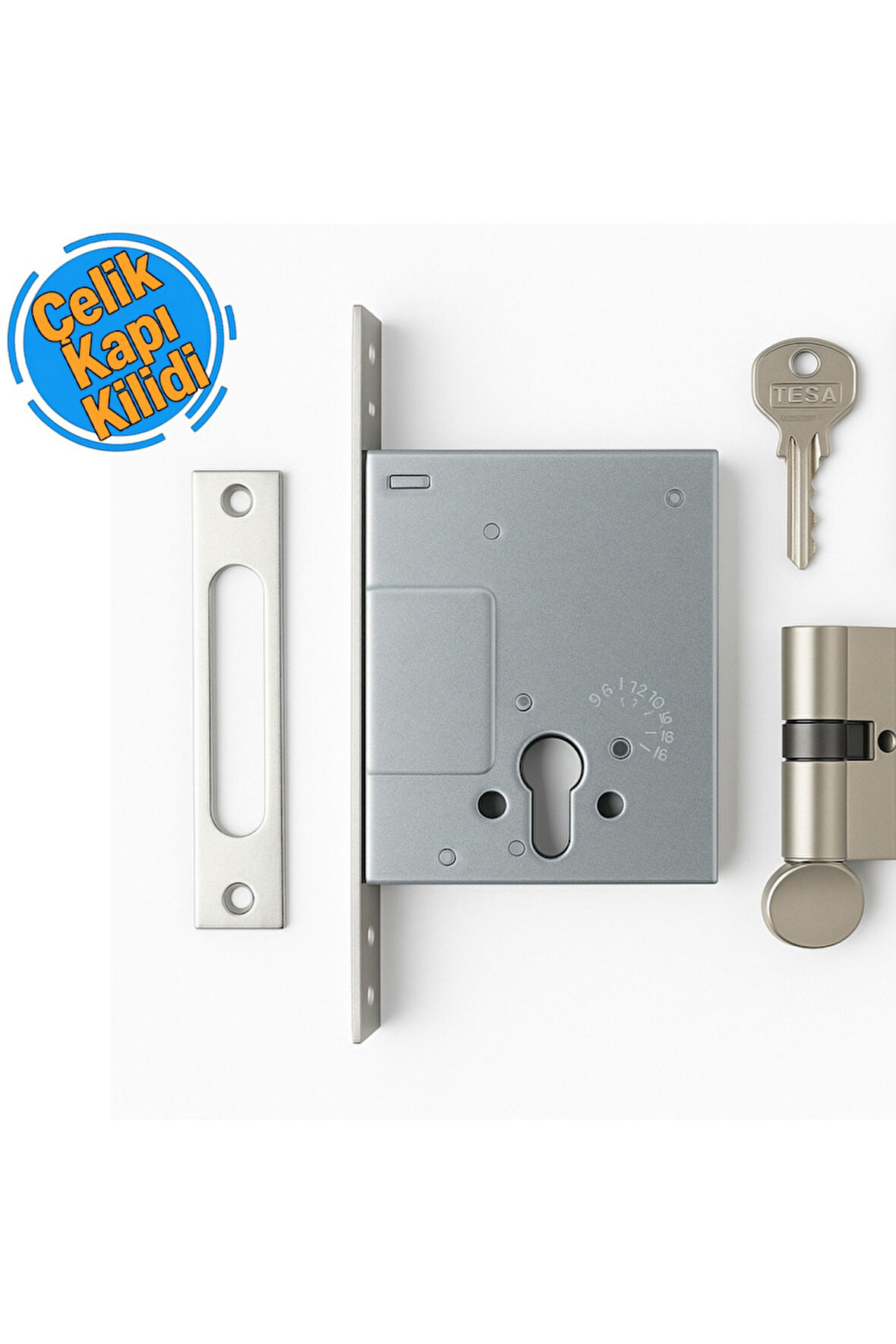 Silindirli Çelik Kapı Kilidi Üst