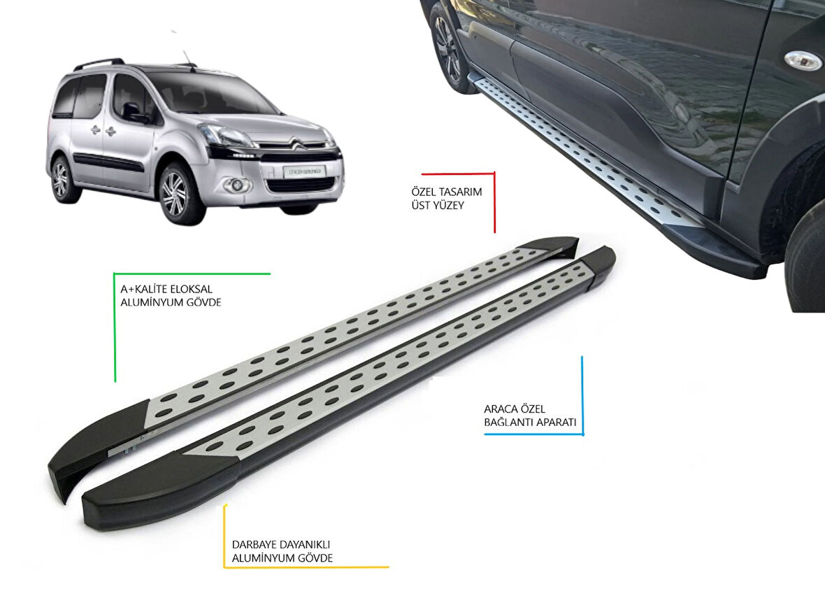 BERLINGO BENEKLİ YAN BASAMAK 2008 2009 2010 20211 2012 2013 2014 2015 2016 2017 2018