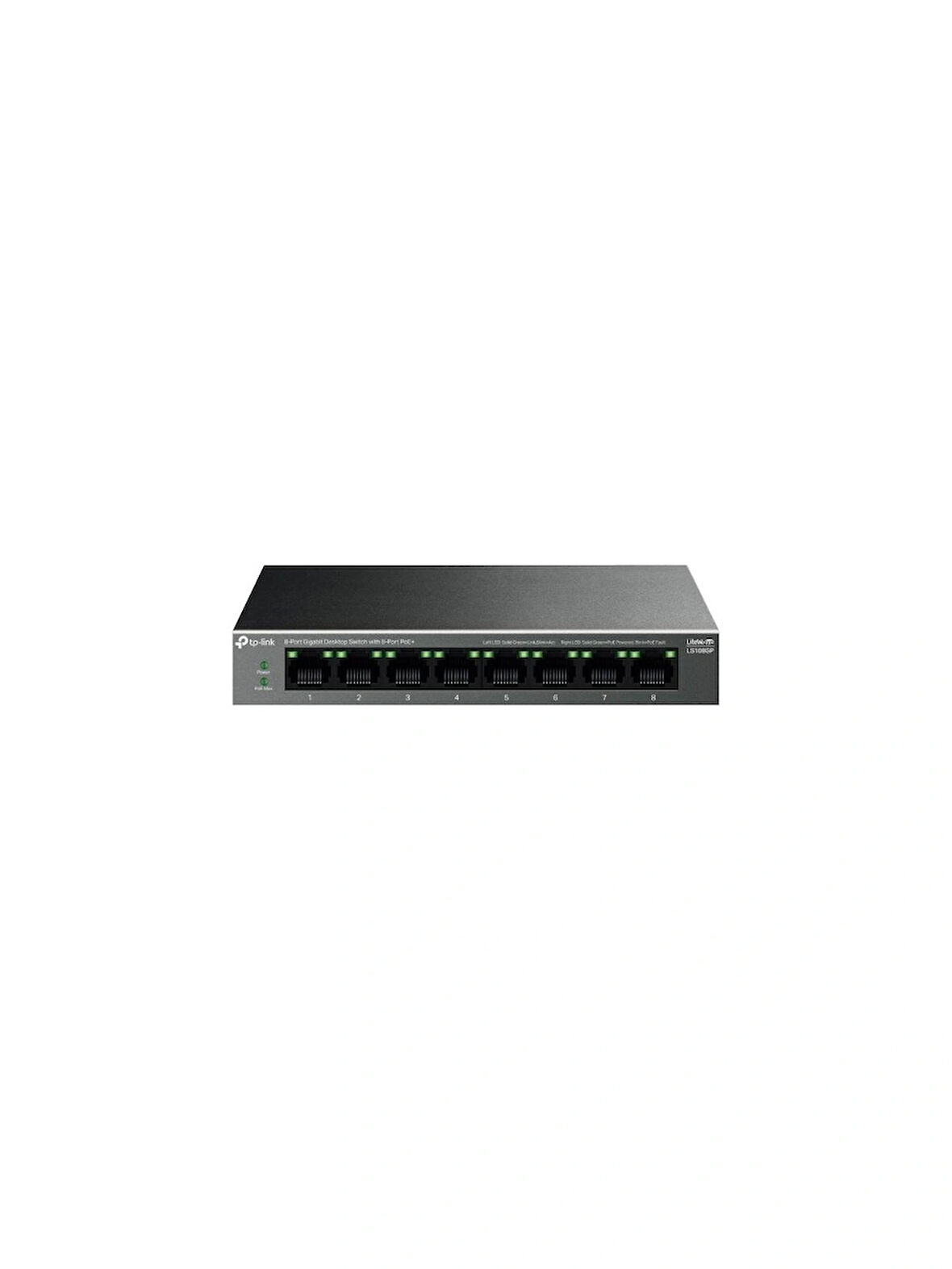 Tp-lınk Ls108gp, Green Tech, 8 Port Gigabit, 8 Port Poe, 62w, Yönetilemez, Metal Kasalı Switch