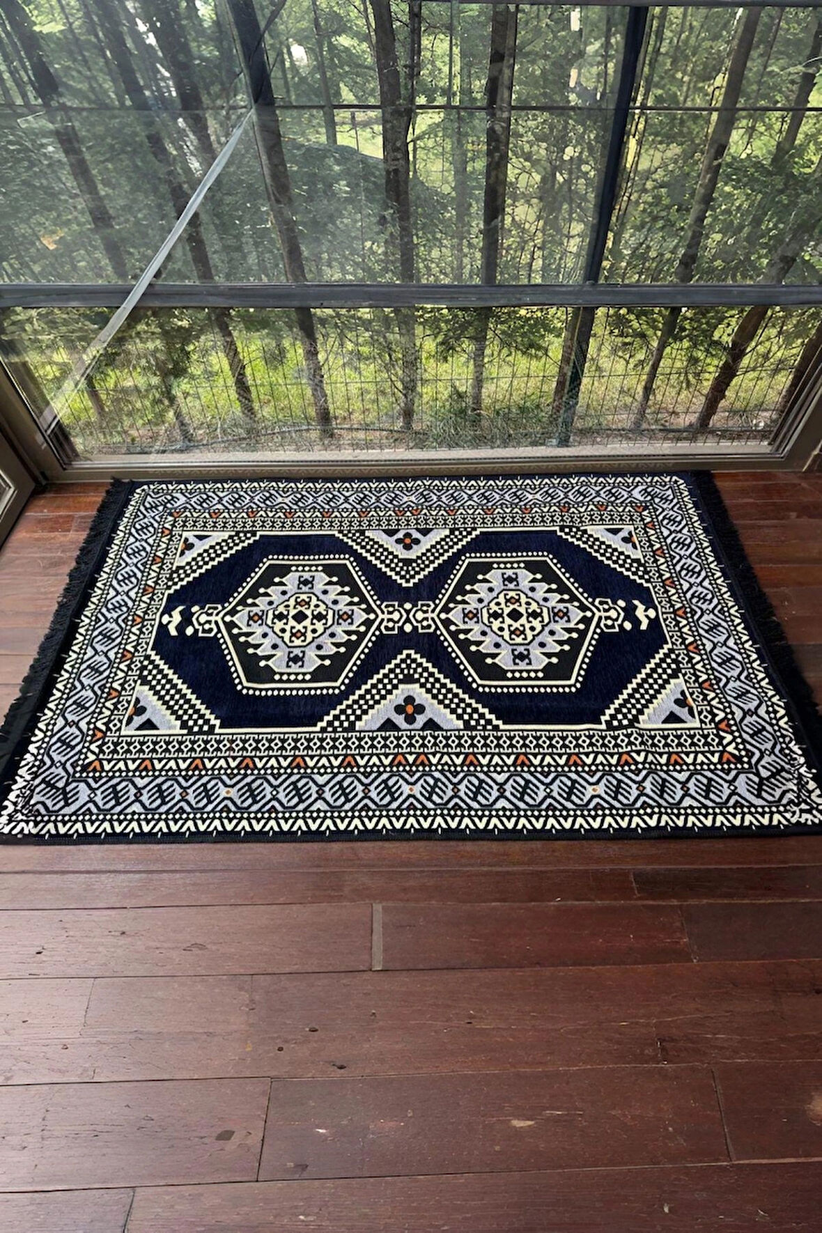 Şark Köşesi Kilim Halı Balkon ve Salon İçin Dekoratif Yıkanabilir Oturma Oda Halısı