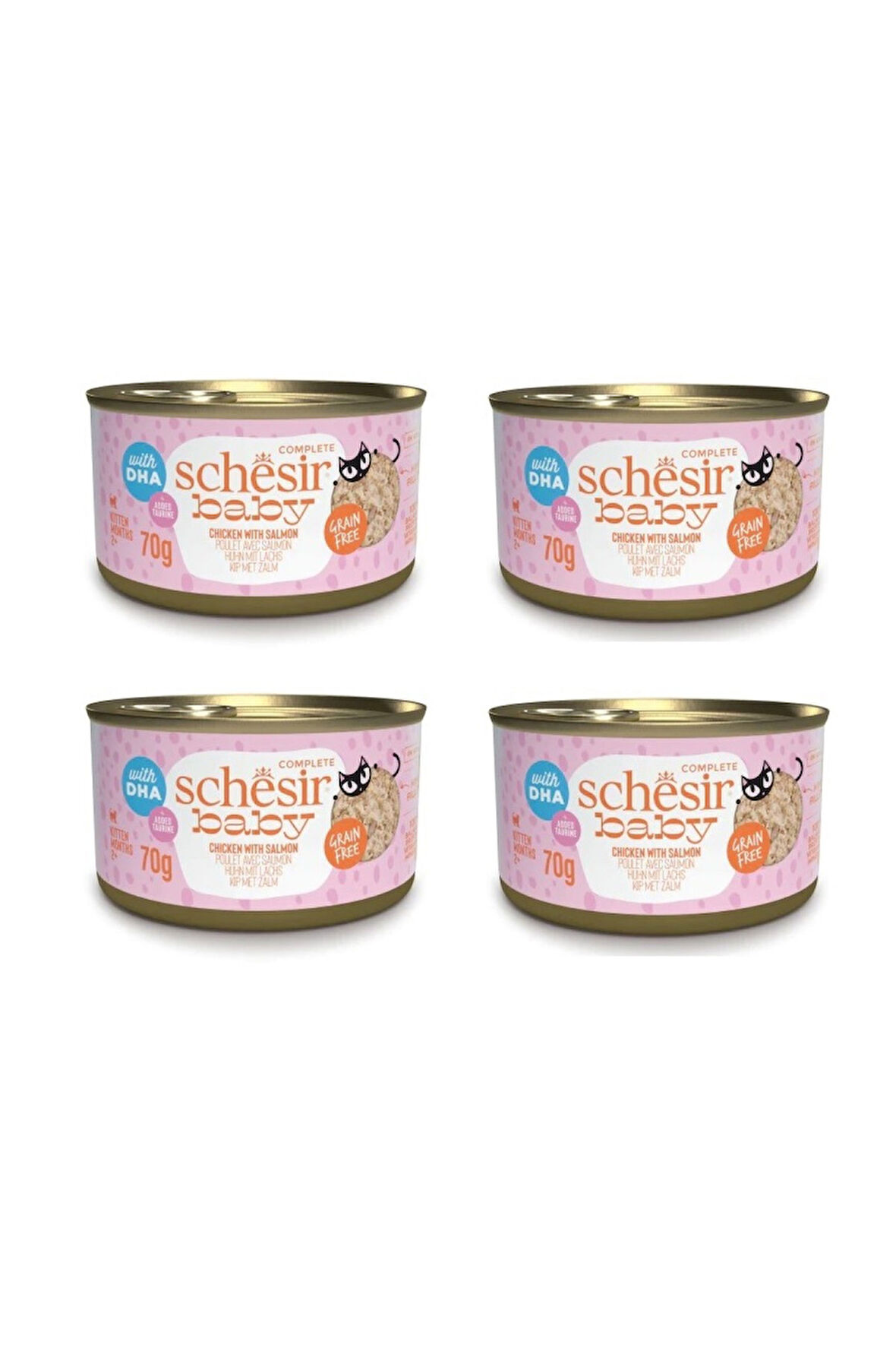 Schesir Baby Cat Tavuk ve Somonlu Yavru Kedi Konservesi 70 Gr. X 4 Adet