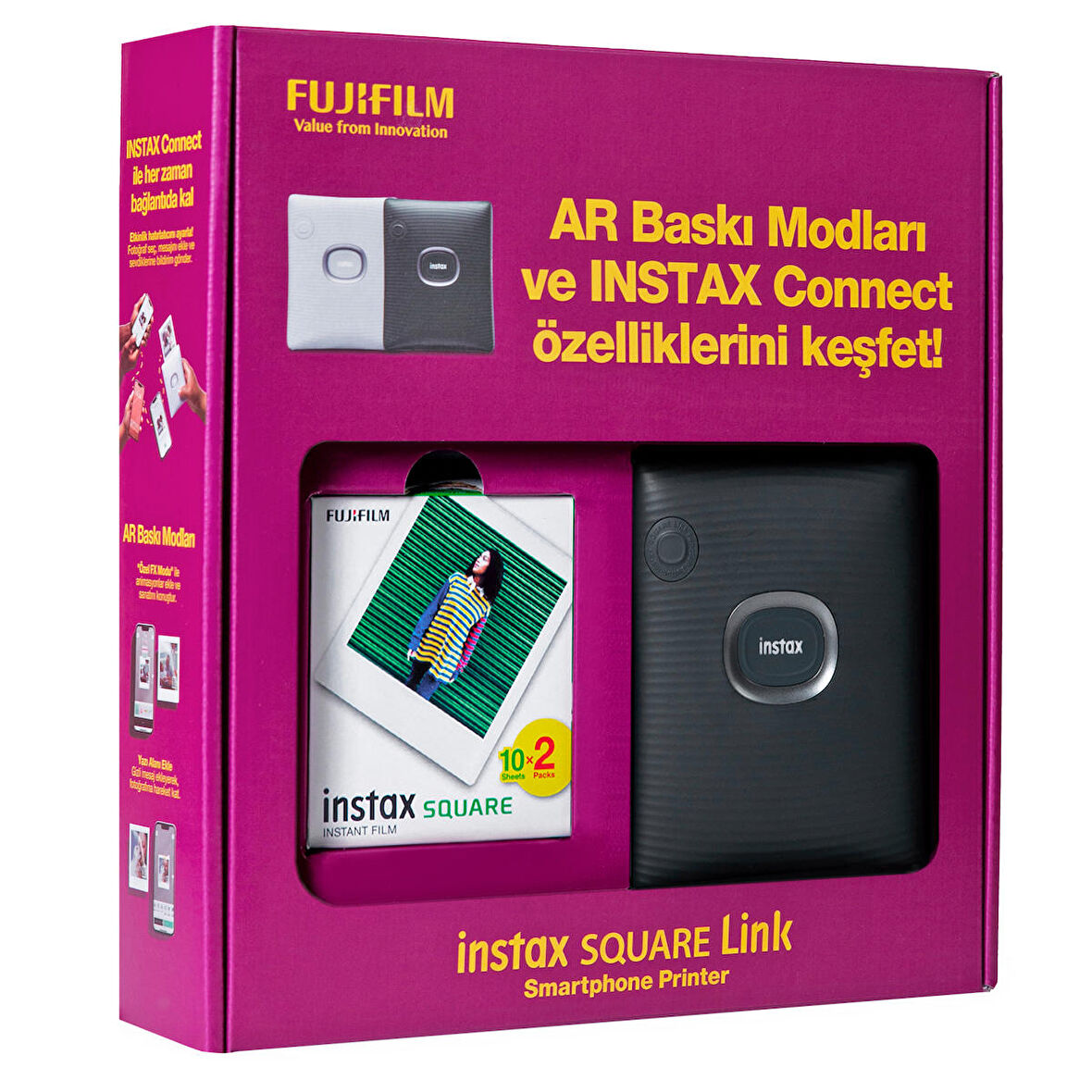 Instax Square Link Yeşil Akıllı Telefon Yazıcısı Bundle Box