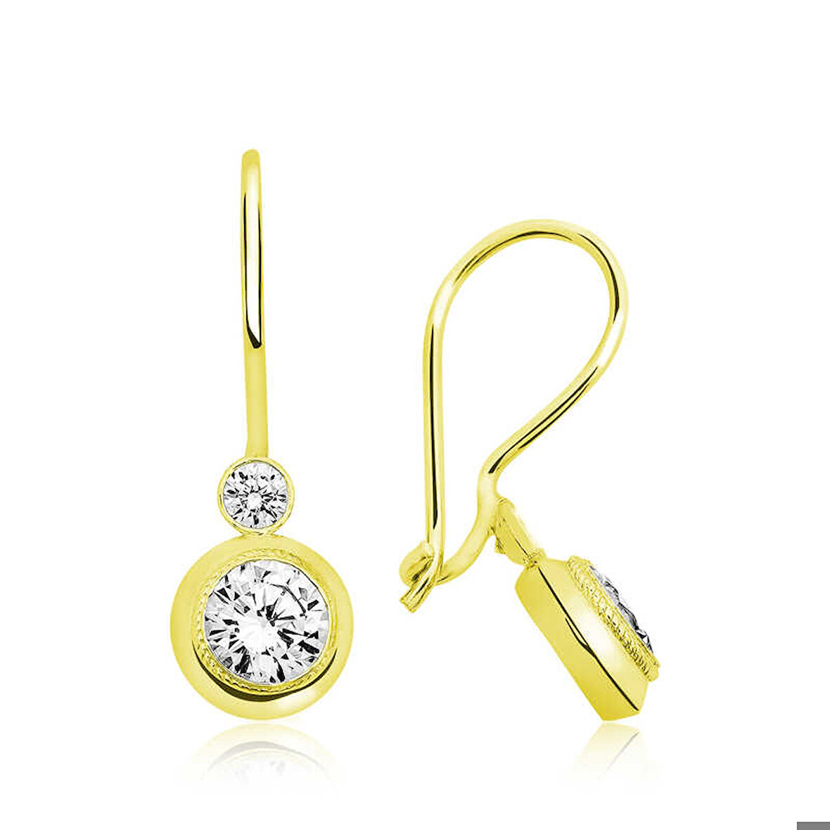 Himarry ​925 Ayar Gümüş Gold Sallantılı Tek Taş Küpe