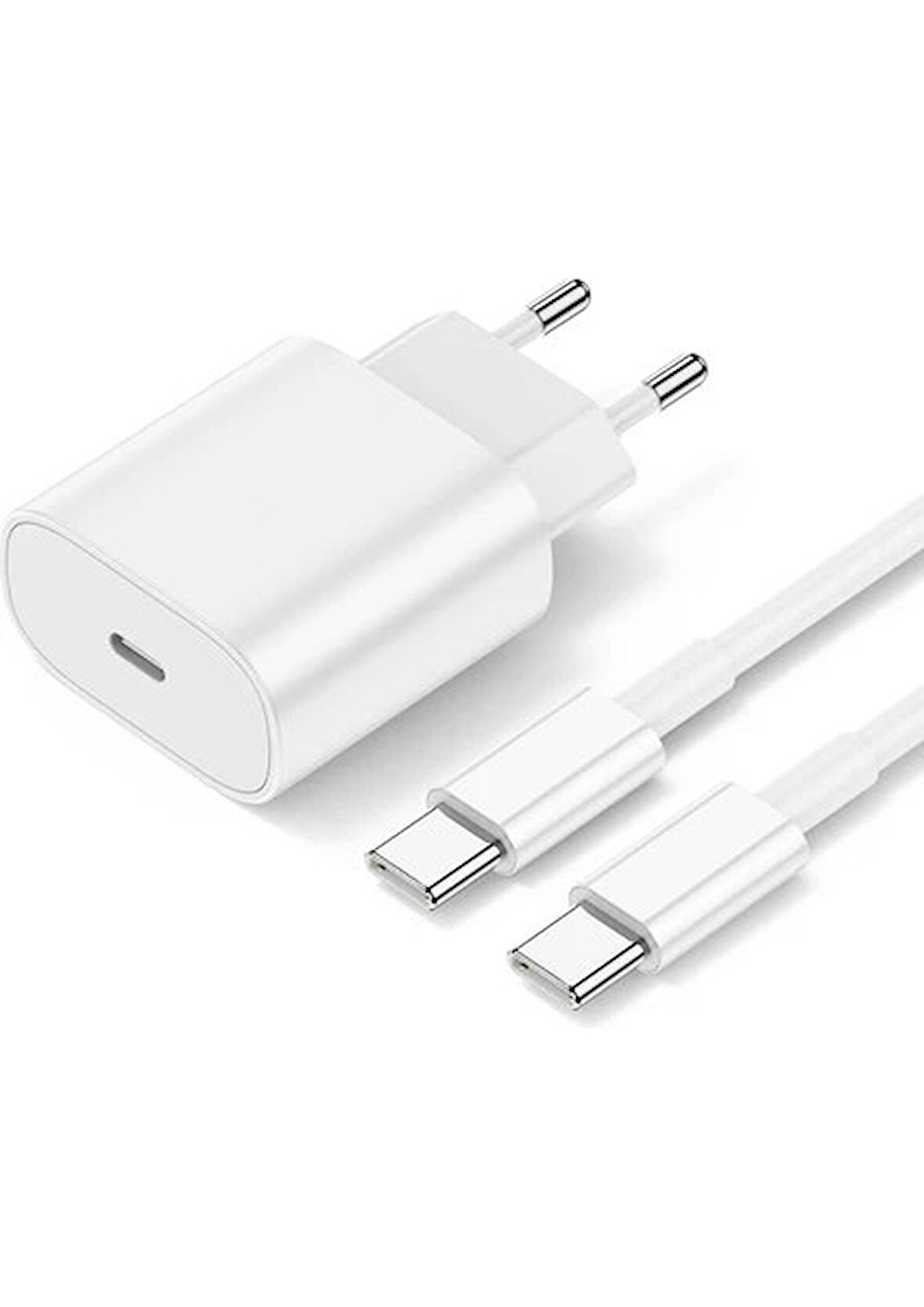 Yeni Nesil Iphone Şarj Aleti ve Kablo 25W Çift Usb-C Hızlı Şarz Cihazı 