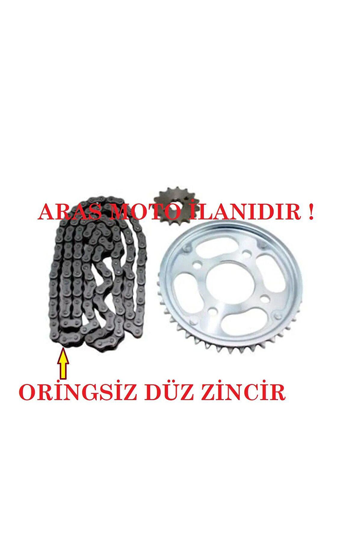 Honda Cbr 125 Zincir Dişli Seti 2011-2017 (Zincir Oringsiz Düz Zincir ) Arasmoto