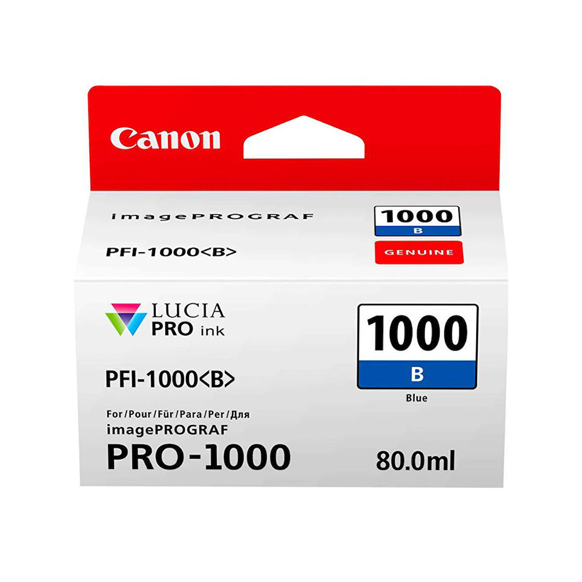 PlotterSarf® Canon PFI-1000 B (Blue) Mavi A2 Yazıcı Orijinal Mürekkep Kartuş 80 ml. (0555C001)
