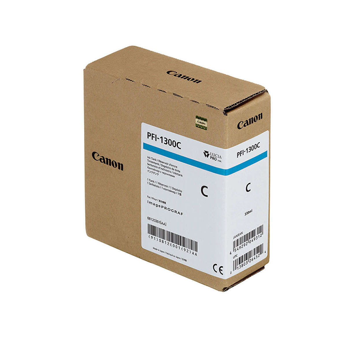 Feyza Bilişim® Canon PFI-1300 C (Cyan) Mavi Plotter Orijinal Mürekkep Kartuş 330 ml. (0812C001)