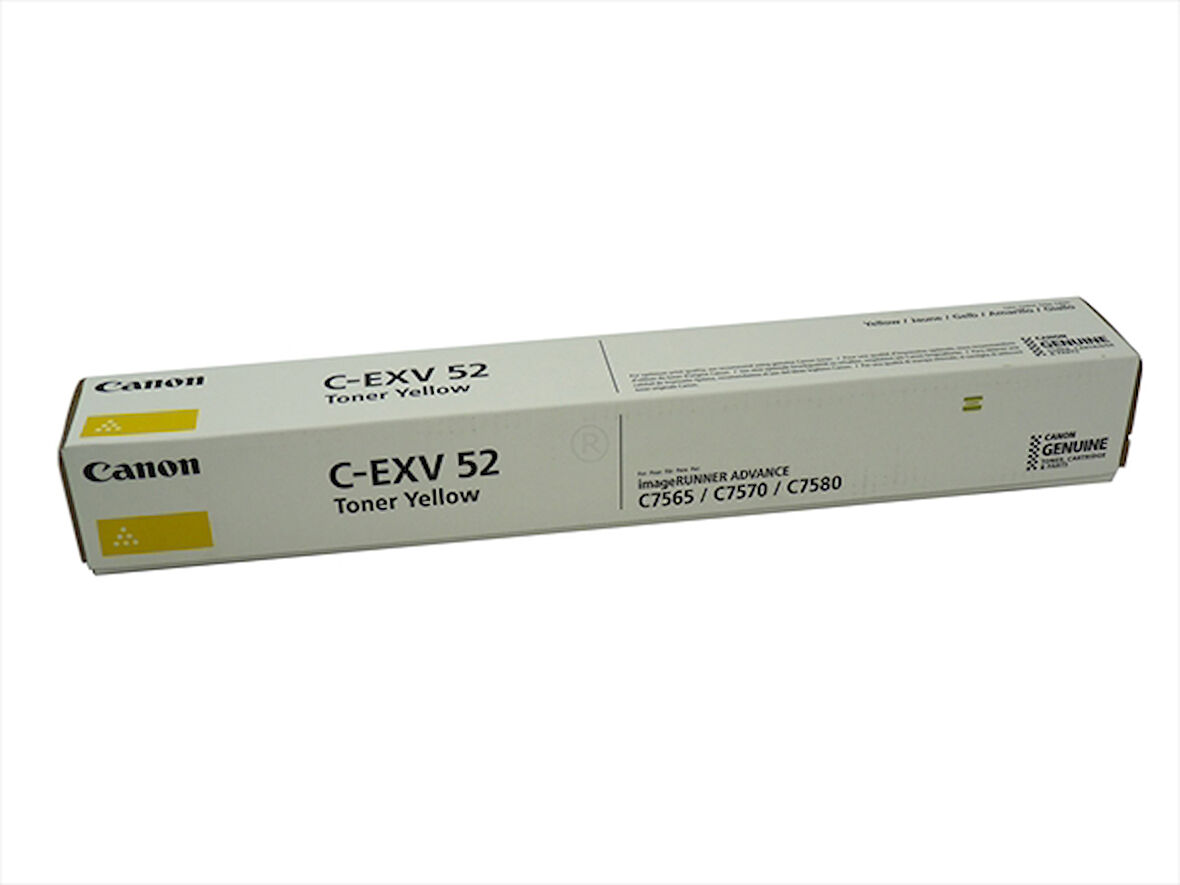 Canon C-EXV 52 Sarı Toner Orjinal, C 7565, C 7570, C 7580, 1001C002AA