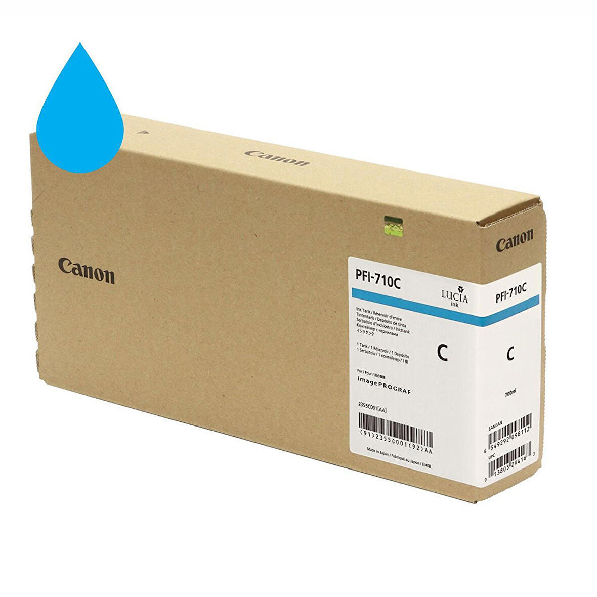 Feyza Bilişim® Canon PFI-710 C (Cyan) Mavi Plotter Orijinal Mürekkep Kartuş 700 ml. (2355C001)