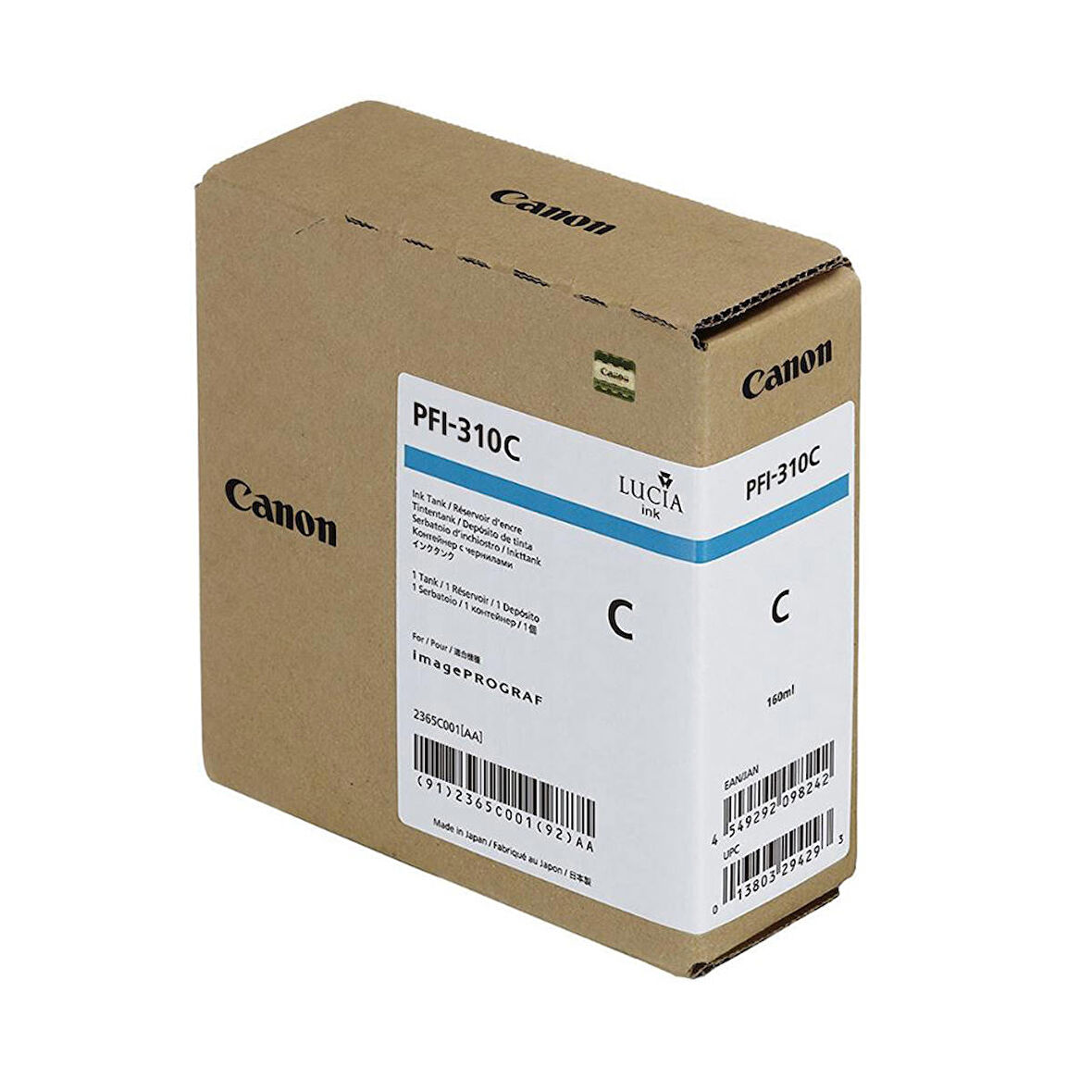 Feyza Bilişim® Canon PFI-310 C (Cyan) Mavi Plotter Orijinal Mürekkep Kartuş 330 ml. (2360C001)