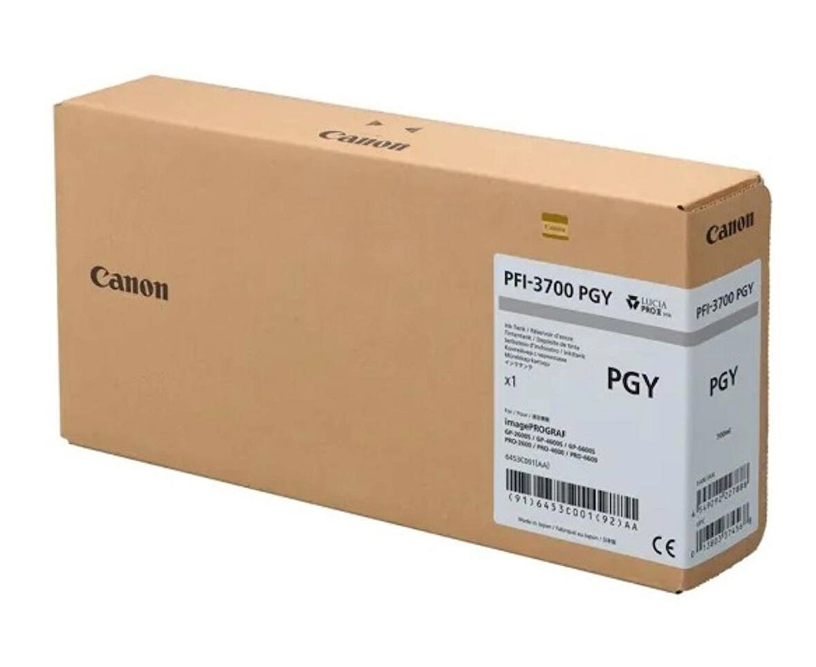 Canon PFI-3700 PGY (Photo Gray) Fotoğraf Gri Orijinal Mürekkep Kartuş 700 ml. (6453C001)