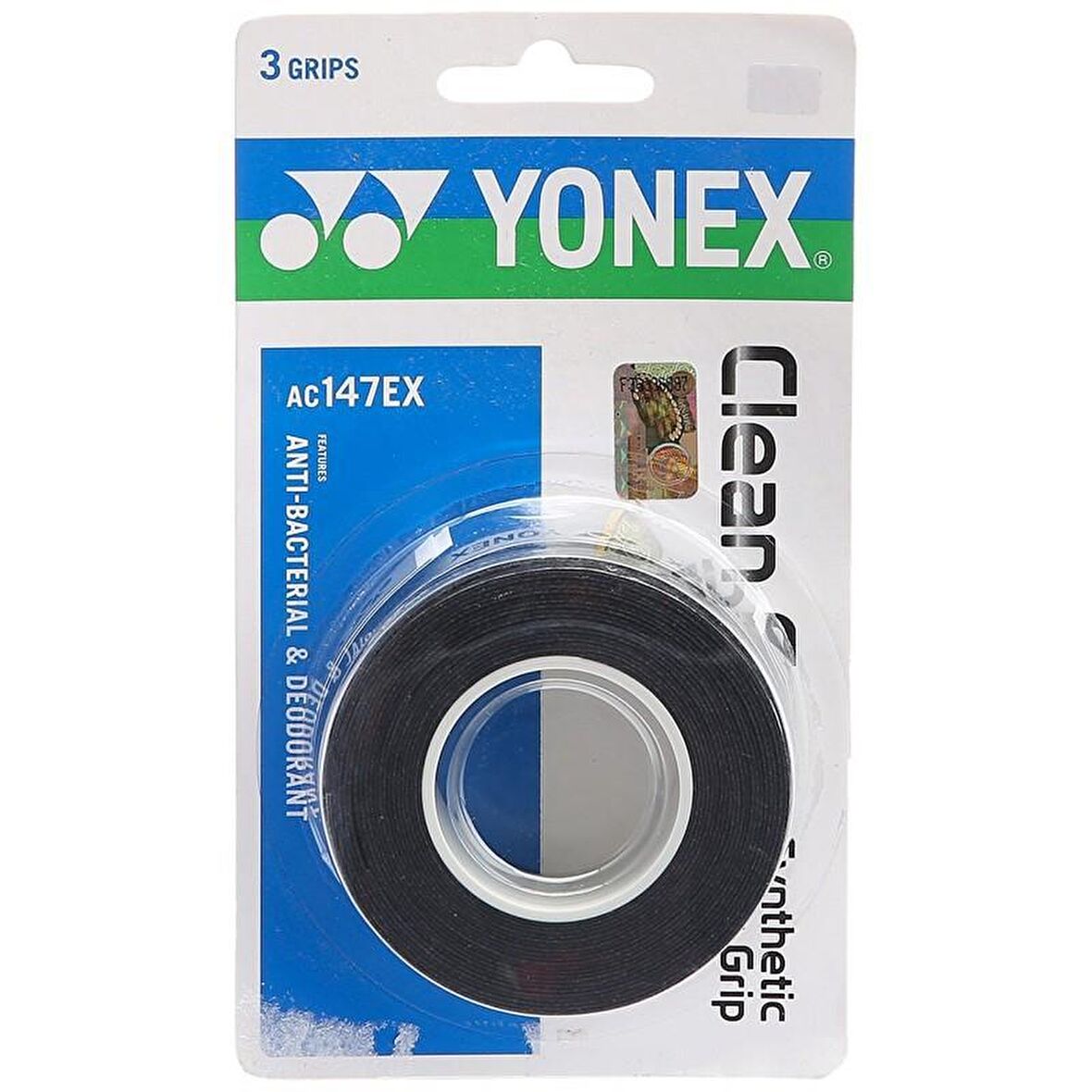 Yonex AC 147 Anti Bakteriyel Grip 3'lü Siyah