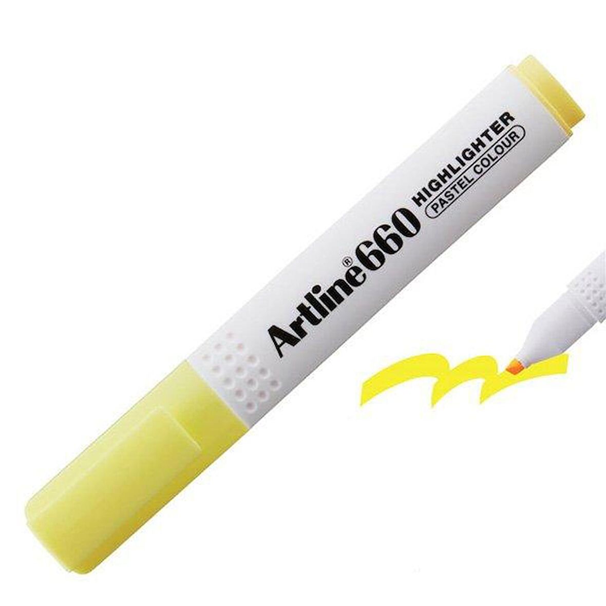 Artline Fosforlu Kalem Kesik Uç 1,0 4,0 Mm Pastel Sarı Ek 660N   12'li Paket / Artline
