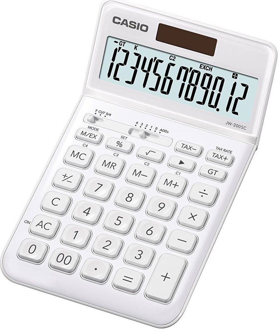 Casio JW-200SC-WE 12 Haneli Masa Üstü Hesap Makinesi - Beyaz