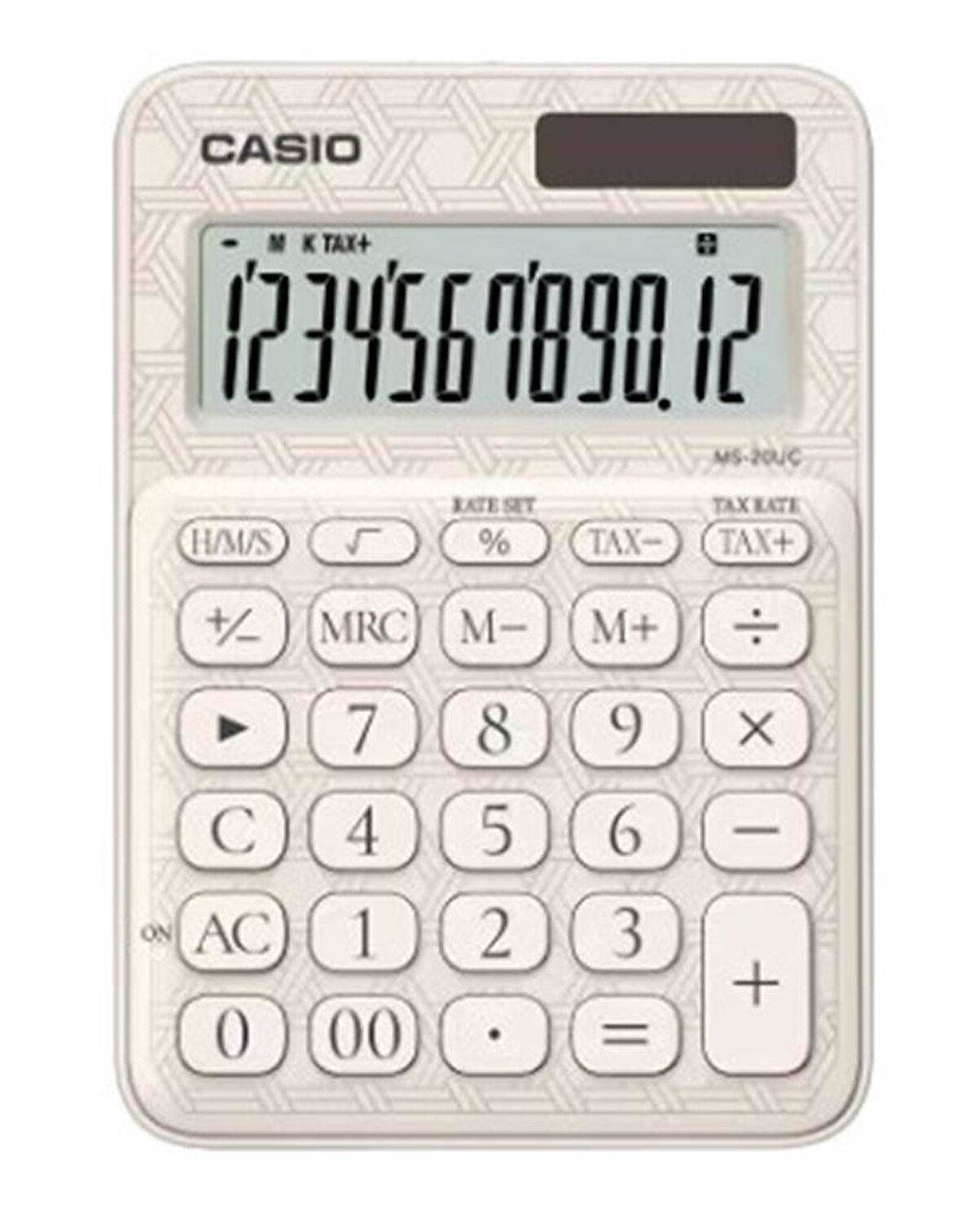 Casio MS-20UC-JWE 12 Hane Beyaz Desenli Masa Üstü Hesap Makinesi